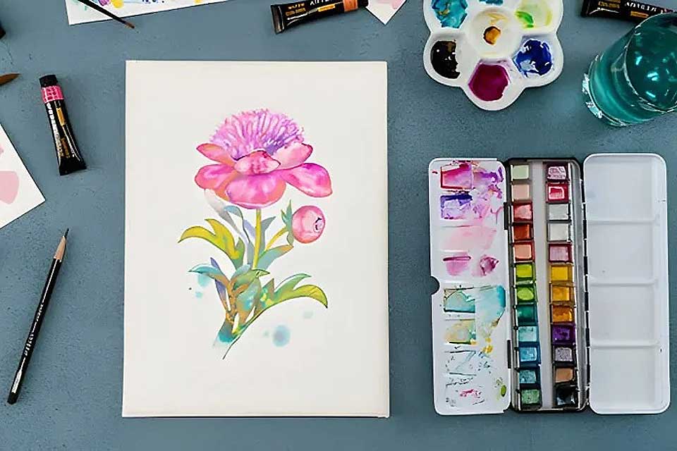 Paso a paso como pintar una peonía foto 1