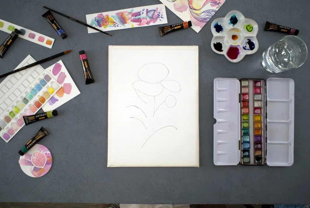 Paso a paso como pintar una peonía foto 2