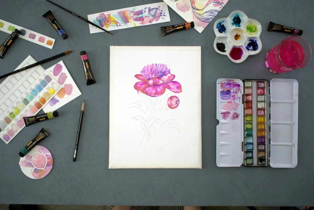 Paso a paso como pintar una peonía foto 5